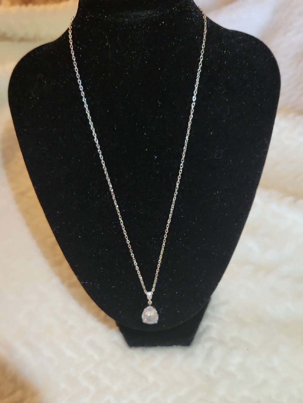 Sweetv Silver CZ Pendant Necklace